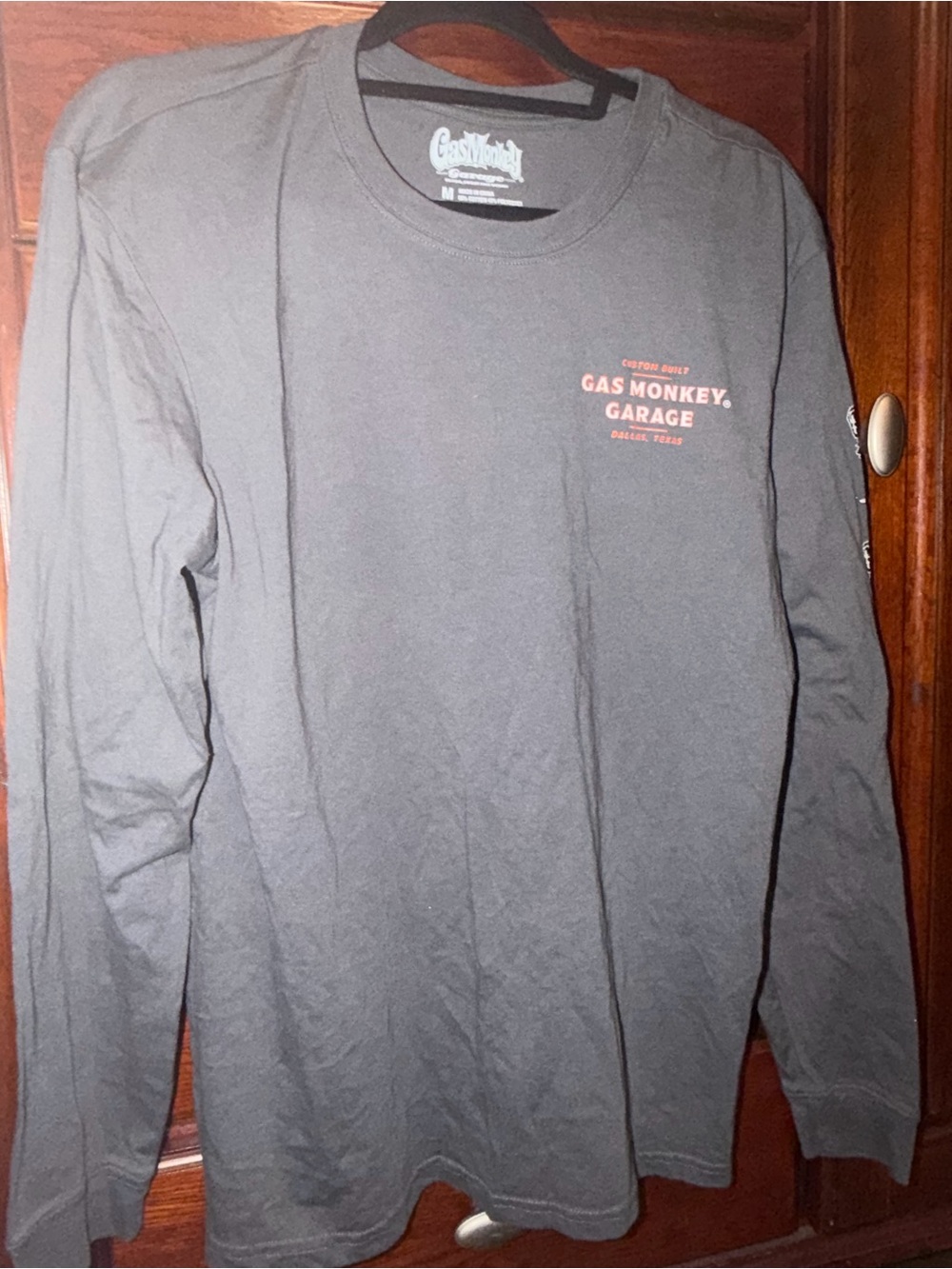 Gas Monkey Garage Men's Long-Sleeve Crewneck T-Shirt - Charcoal
